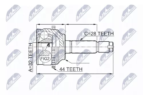 Homokineet reparatie set, aandrijfas