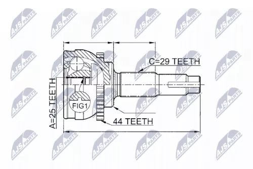 Homokineet reparatie set, aandrijfas