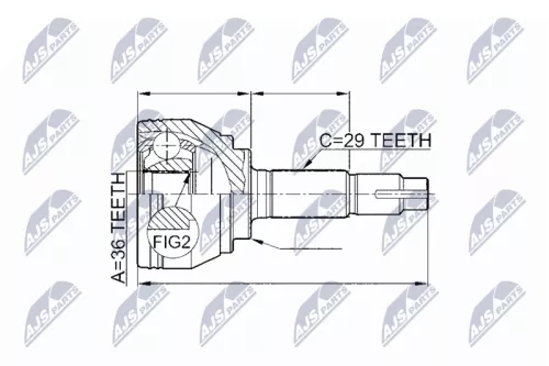 Homokineet reparatie set, aandrijfas