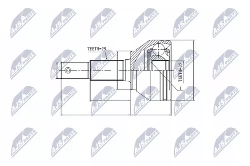 Homokineet reparatie set, aandrijfas