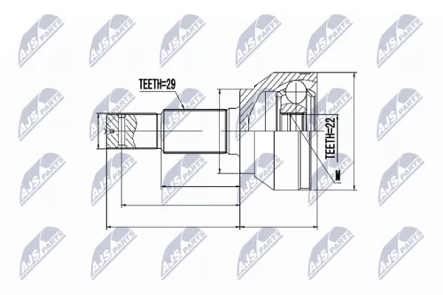 Homokineet reparatie set, aandrijfas