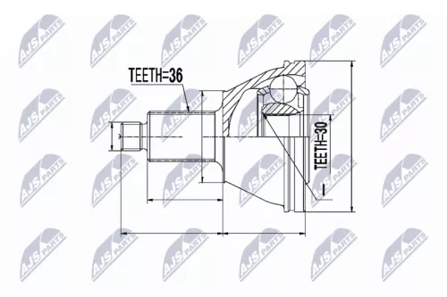 Homokineet reparatie set, aandrijfas