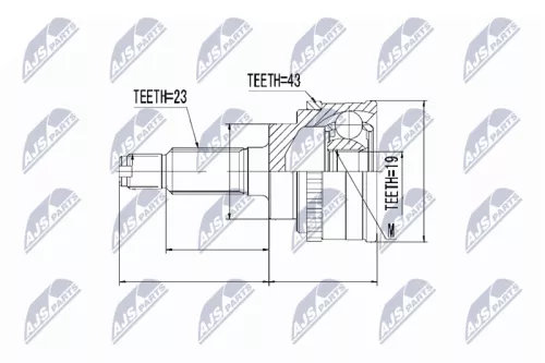 Homokineet reparatie set, aandrijfas