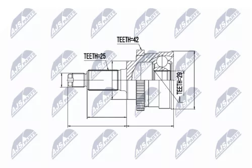 Homokineet reparatie set, aandrijfas