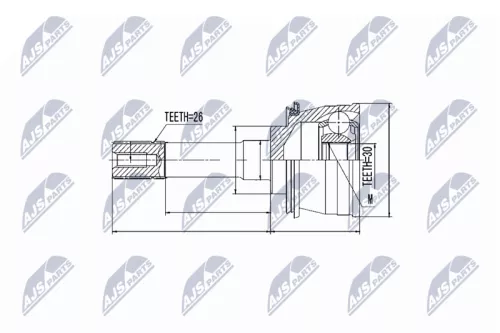 Homokineet reparatie set, aandrijfas