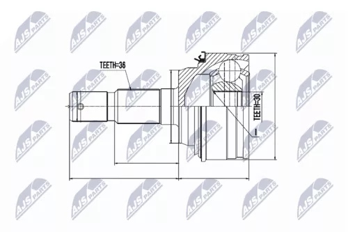 Homokineet reparatie set, aandrijfas