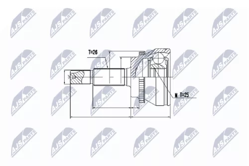 Homokineet reparatie set, aandrijfas