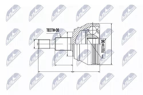 Homokineet reparatie set, aandrijfas
