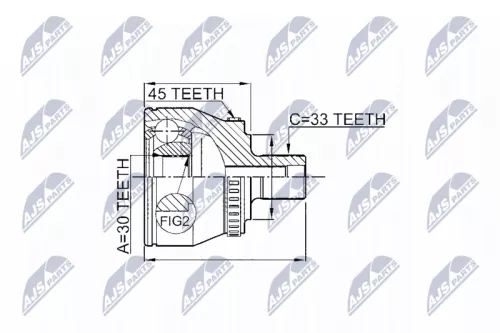 Homokineet reparatie set, aandrijfas