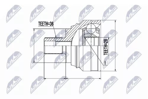 Homokineet reparatie set, aandrijfas
