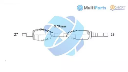 Aandrijfas rechts-voor- Aandrijfas rechts-voor-