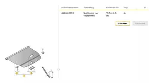 Dekzeil Bagageruimte-