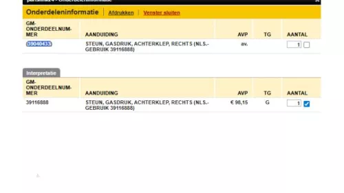 Gasdemper rechts-achter-